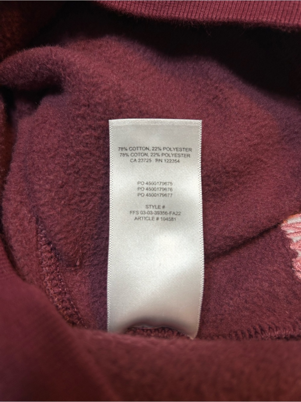 Aritzia Tna Cozy Fleece Perfect Cropped 1/4 Zip Sweatshirt Burgundy Maroon - Picture 4 of 6
